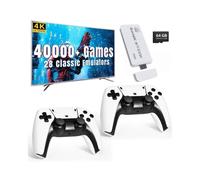 Wireless retro game console with 40,000 built-in classic games, 4K HDMI TV output, 2.4G wireless controller, 64G nostalgic game stick