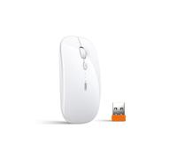 (Wireless Rosso) Mouse wireless ricaricabile INPHIC M1P [Power Display Enhanced Edition] Suono luminoso