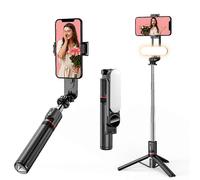Wireless Selfie Stick Tripod Stand with Light Bluetooth Remote Extendable Tripod for iPhone Mobile Phone Tiktok Live Streaming