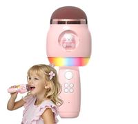 Wireless Singing Microphone, Kids Karaoke Mic, Rechargeable LED Light Cartoon Design, Karaoke Mic Toy for Home Party, Birthday, Outdoor Events, 7.6x3.15x3.15 in