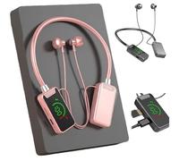 Wireless Sound Card Live Streaming Earphones, Wireless Sound Card Live Broadcasting and Audio Editing Earphones, New Waterproof Bluetooth Wireless Headset, Neckband Headphones with Display (Pink)