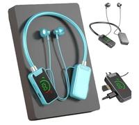 Wireless Sound Card Live Streaming Earphones, Wireless Sound Card Live Broadcasting and Audio Editing Earphones, New Waterproof Bluetooth Wireless Headset, Neckband Headphones with Display (Blue)