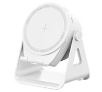Wireless Speaker, Induction Speaker, Touch Control Ambient Lighting Compact Rotating Base Silicone Lightweight Portable Rechargeable Battery, Smart Stand for Home, 4.21x3.46x5.08Inches, Black, White