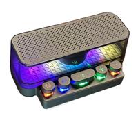 Wireless Speaker, Keyboard Desktop Speakers, Portable Bass Music Player with Lights Versatile Ideal for Home, Outdoor, Camping, Desk Decor Ornament (6,1 x 3,35 x 2,56 inches)