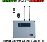 Wireless TRINA Centrale Allarme 32 Zone Radio 6 Filo 2 Radiocomandi Codic 64 Bit