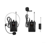 Wireless UHF Microfono Sistema Kit con 16 Canali Ricevitore Trasmettitore Lavalier Headset per Conferenza Per Uso Karaoke (1 per trascinare 2)