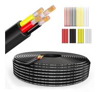 Wirelume 14 AWG 4x2 mm² Cavo elettrico Filo a 4 conduttori 5 V/12 V/24 V Fili di alimentazione in PVC intrecciato Cavo in rame stagnato a bassa tensione da 30 piedi/9,14 m Guaina tonda