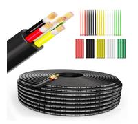 Wirelume 16AWG 5x1,5 mm² Cavo elettrico 5 conduttori 5V/12V/24V fIli elettrici di alimentazione in PVC intrecciato 30FT/9,14M Cavo in rame stagnato a bassa tensione Guaina tonda Parete sottile