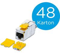 Triotronik WKS JACK KAT6A SLIM 48 cavo di collegamento RJ-45 Acciaio satinato, Giallo