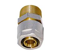 WIROFLEX, Raccordo filettato con anello di serraggio 20 x 1/2 AG Soluzione completa con adattatore, sistema a vite