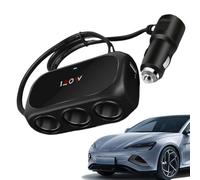 wiroouia Caricatore Auto USB C,Adattatore Ricarica Auto 12V 24V 3 Prese | Portatile Divisore Display LED Tensione Accessori Veicolo per Tablet Telefono Tutti i Dispositivi