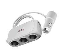 wiroouia Caricatore Auto USB C,Caricabatterie Auto 120W Ricarica Rapida con Doppia Presa | Portatile Divisore Display LED Tensione Accessori Veicolo per Tablet Telefono Tutti i Dispositivi