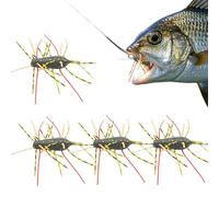wiroouia Dice Bait,4 Pezzi in Silicone Realistico ad Affondamento Lento,Esche per a Bass a Discesa Controllata | per Lago Fiume Stagno Riva Barca Mare Lancio e Drop Shot