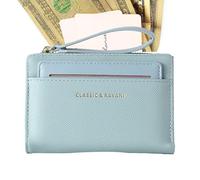 wiroouia Portafoglio con cerniera con cinturino da polso, portamonete con cerniera per donna,Portafoglio porta carte multifunzionale - Porta carte di credito corto Portamonete di grande capacità