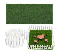 wiroouia Recinzione da giardino delle fate | Recinzione per casa delle bambole da 89 cm | Artigianato decorativo in legno bianco con 4 pezzi di finta per bambini interni ed esterni