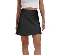 WIRPORR Gonna Estiva Donna,Raso di Seta Nero Minigonne Elastiche A Vita Alta da Donna, Estate Gonna Corta Svasata Flowy A Trapezio Sottile A Tubino Sexy da Ballo da Spiaggia Nero S