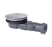 Wirquin 30719686 - Piletta da doccia extra piatta sottile per piatti extra piatti ø90 con membrana e cupola in ABS, grigio