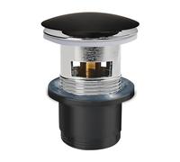 Wirquin 30722855 - Piletta per lavabo in ottone con troppopieno 80 mm e Quick-Clac, nero