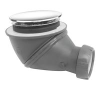 Wirquin 30723215 James D90-Piletta per Doccia con Uscita orientabile a 360° e griglia in ABS Cromato