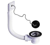 Wirquin 30723222 - Piletta per lavello da cucina, diametro 50 mm, con tappo e troppo esterno, colore: bianco