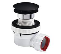 Wirquin 30723978 - Set di piletta e sifone ultra compatto per lavabo Nano 6.7, bianco e nero