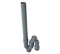 Wirquin 30724301 Sifone lavatrice in PVC singolo lacrosse con uscita verticale, grigio