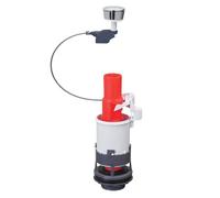 Wirquin MD+00 Meccanismo sciacquone wc singolo cavo MD, grigio e rosso