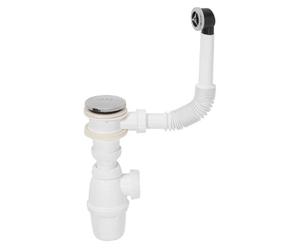 Wirquin SP50199 - Piletta click clack cromata con troppo pieno, con sifone e tappo