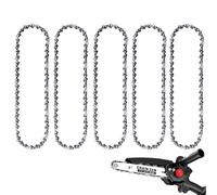 WIRSHO 5 catene per motosega da 8 pollici con 48 maglie | calibro da 1,1 mm (0,043") | Catene per sega LP Pitch da 1/4" per guide della catena da 20 cm, catena di ricambio per mini motosega manuale