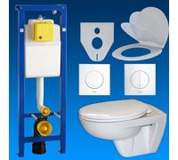 Wisa Elemento da Parete Up Cisterna Piastra a Pressione, Wc, Sedile Wc - Set
