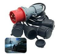 Wisada Adattatore di Alimentazione Industriale CEE 5P-32A/16A IP44 con 4 Uscite - Per Veicoli Elettrici, Camper, Cantieri e Uso Domestico - Materiali Antigurto e Resistente ai Raggi UV