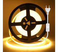 Wisada COB Led Strip Light, 240 LED/M Striscia luminosa al neon con interruttore, 220V Flex Neon LED Strip, Cuttable LED Neon Rope Light per la decorazione interna (Bianco Caldo (3000-3500K), 5M)