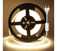 Wisada COB Led Strip Light, 240 LED/M Striscia luminosa al neon con interruttore, 220V Flex Neon LED Strip, Cuttable LED Neon Rope Light per la decorazione interna (Bianco Naturale (4000-4500K), 5M)