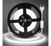 Wisada COB Led Strip Light, 240 LED/M Striscia luminosa al neon con interruttore, 220V Flex Neon LED Strip, Cuttable LED Neon Rope Light per la decorazione interna (Bianco (6000-6500K), 4M)