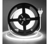 Wisada Collegamento a striscia COB AC220-240 V, taglio ogni 10 cm, nastro interno COB adesivo con spina, 240 LED/m, flessibile, super luminoso, CRI≥85 LED per Natale (bianco freddo, 5 m)