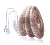 Wisada LED 220V Striscia luminosa ad alta tensione SMD3014 120 LEDs/m Striscia luminosa impermeabile ad alta luminosità, con clip e spina interruttore, adatta per la decorazione di interni ed esterni