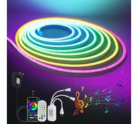 Wisada luci a led, luci a striscia cambia colore con telecomando e controllo app RGB luci al neon di tutti i colori, per la decorazione della casa e della festa (DC 12V, 2M)