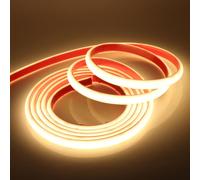 Wisada Striscia COB Neon da 1 m, 12 V, impermeabile, IP68, 320 LED/m, super luminosa, flessibile, colore bianco naturale, COB Neon LED, rosso/bianco, a 2 fili, per esterni, terrazza, acquario