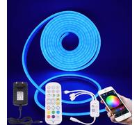 Wisada Striscia LED al Neon RGB 12V, Striscia LED Flessibile Impermeabile IP65 con Controller IR Graffiti WIFI Sincronizzazione Musica, Adatta per Feste, Sala Giochi, Interni ed Esterni [8M=5M+3M]