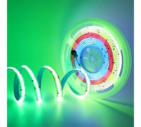 Wisada Striscia LED COB indirizzabile RGB WS2811 IC 12V con controllo APP musicale Bluetooth 5050 LED Pixel Rope Light, 720 LEDs/M Striscia LED tagliabile CRI 90+, adatta per feste fai da te[10M|RGB]