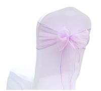 Wisafory 10 fiocchi per sedia, in organza, per sedia, 18 x 275 cm, colore viola chiaro, 10 pezzi