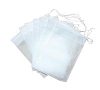 Wisafory 100 sacchetti di tè con cordoncino, sacchetti per tè sfusi, sacchetti per tè e tè, sacchetti riutilizzabili, per tè sfuso, caffè, erbe e spezie (bianco), 12 x 16 cm