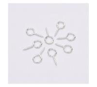 Wisafory 200 pezzi viti occhio perni a vite autofilettanti mini viti a occhiello gancio per viti per occhi in legno sughero top bottiglie fai da te argento 6 x 13 mm