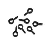 Wisafory 200 pezzi viti occhio perni a vite autofilettanti mini viti a occhiello gancio per viti per occhi in legno sughero top bottiglie fai da te nero 5,5 x 12 mm