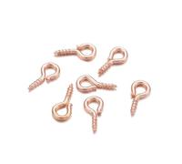 Wisafory 200 pezzi viti occhio perni a vite autofilettanti mini viti a occhiello gancio per viti per occhi in legno sughero top bottiglie fai da te per la creazione di gioielli oro rosa 6 x 13 mm