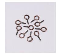 Wisafory 200 pezzi viti occhio perni a vite autofilettanti mini viti a occhiello gancio per viti per occhi in legno sughero top bottiglie fai da te produzione di gioielli bronzo rosso 6 x 13 mm