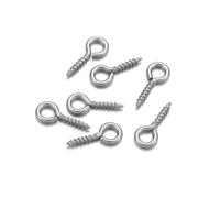 Wisafory 200 pezzi viti occhio perni a vite autofilettanti mini viti a occhiello gancio per viti per occhi in legno sughero top bottiglie fai da te in acciaio inox, 4 x 8 mm