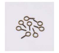 Wisafory 200 pezzi viti occhio perni a vite autofilettanti mini viti a occhiello gancio per viti per occhi in legno sughero top bottiglie fai da te produzione di gioielli bronzo 5 x 10 mm