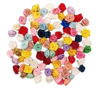 Wisafory 300 rose di raso, mini fiocchi, rose, fiori di stoffa da cucire, teste di rose artificiali, fiori, applicazioni, rose, teste di stoffa, decorazioni per fai da te, vestiti, decorazione