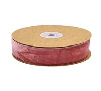 Wisafory Nastro di Velluto, 10 Metri × 25 mm, Decorativo su Un Lato, per Fai Da Te, Rosa